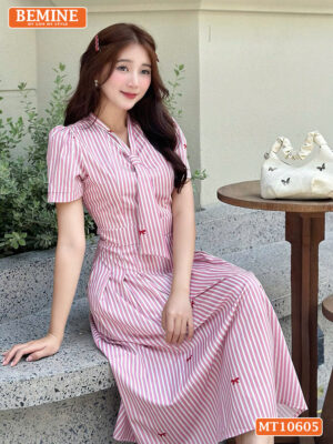 Đầm thiết kế BEMINE cổ cavat may liền MT10605