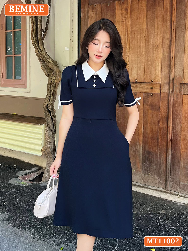 Đầm thiết kế BEMINE cổ đức viền dáng chữ A MT11002