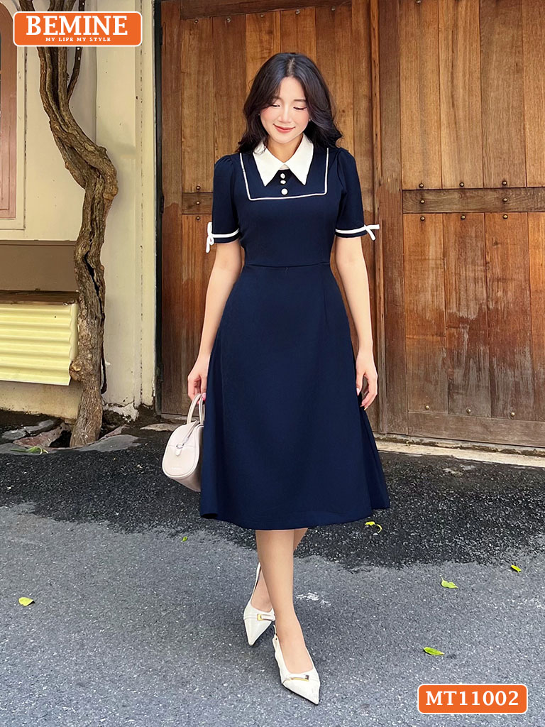 Đầm thiết kế BEMINE cổ đức viền dáng chữ A MT11002