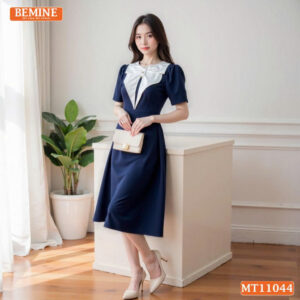 Đầm thiết kế BEMINE cổ tròn bèo cách điệu MT11044