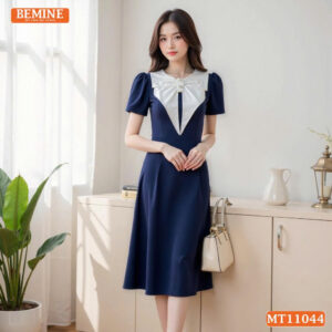 Đầm thiết kế BEMINE cổ tròn bèo cách điệu MT11044