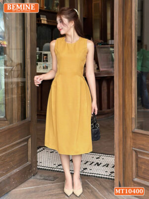 Đầm thiết kế BEMINE cổ tròn sát nách MT10400