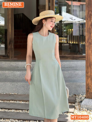Đầm thiết kế BEMINE cổ tròn sát nách MT10400