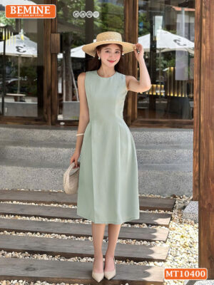 Đầm thiết kế BEMINE cổ tròn sát nách MT10400