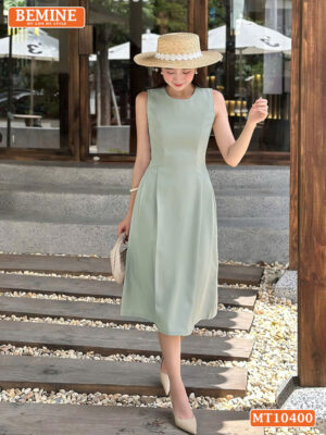 Đầm thiết kế BEMINE cổ tròn sát nách MT10400