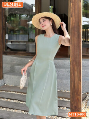 Đầm thiết kế BEMINE cổ tròn sát nách MT10400