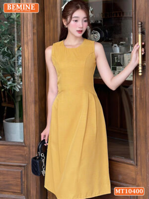 Đầm thiết kế BEMINE cổ tròn sát nách MT10400