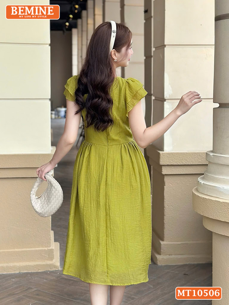 Đầm thiết kế BEMINE cổ vuông nhún ngực MT10506