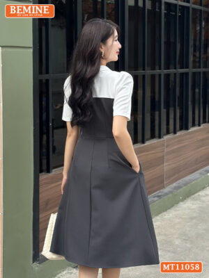 Đầm thiết kế BEMINE cổ đức cavat giả MT11058