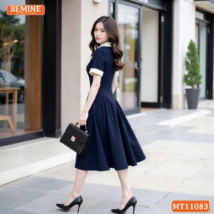 Đầm thiết kế BEMINE cổ sen đính hoa MT11083