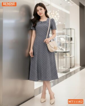 Đầm thiết kế BEMINE cổ vuông nơ cách điệu MT11162 hình ảnh