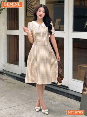 Đầm thiết kế BEMINE cổ đức có túi dáng A MT10705