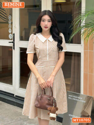 Đầm thiết kế BEMINE cổ đức có túi dáng A MT10705