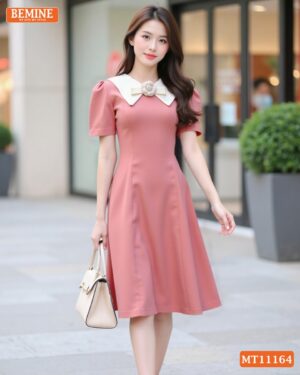Đầm thiết kế BEMINE cổ đính hoa dáng chữ A MT11164 hình ảnh