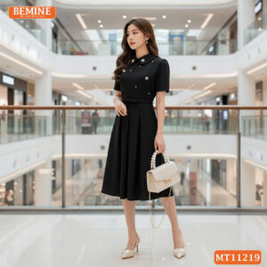 Đầm thiết kế BEMINE cổ sen đính đá MT11219