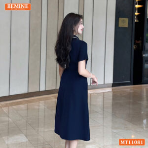 Đầm thiết kế BEMINE cổ đức đính nơ phối MT11081