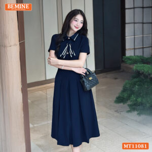 Đầm thiết kế BEMINE cổ đức đính nơ phối MT11081