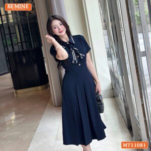 Đầm thiết kế BEMINE cổ đức đính nơ phối MT11081