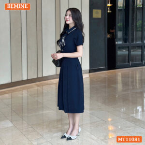 Đầm thiết kế BEMINE cổ đức đính nơ phối MT11081