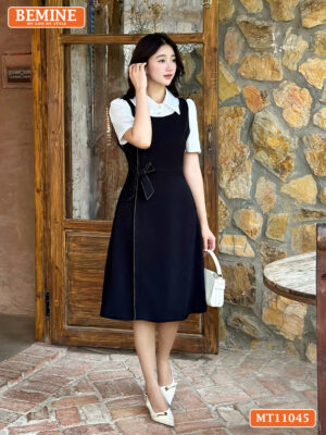 Đầm thiết kế BEMINE cổ đức eo đính nơ MT11045