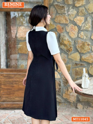Đầm thiết kế BEMINE cổ đức eo đính nơ MT11045