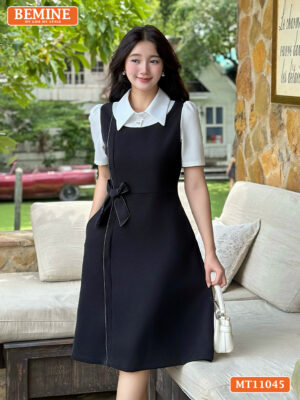 Đầm thiết kế BEMINE cổ đức eo đính nơ MT11045