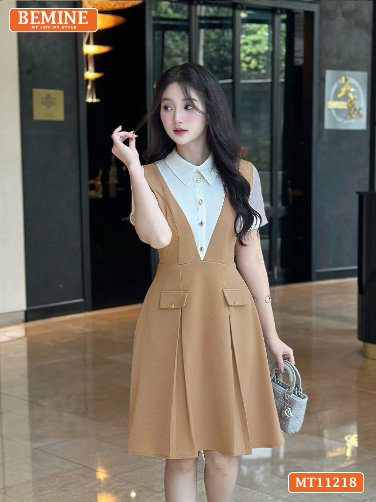 Đầm thiết kế BEMINE cổ đức giả yếm MT11218