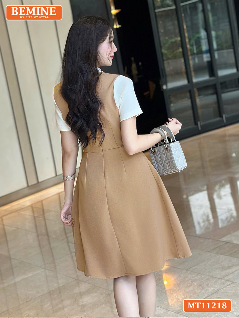 Đầm thiết kế BEMINE cổ đức giả yếm MT11218