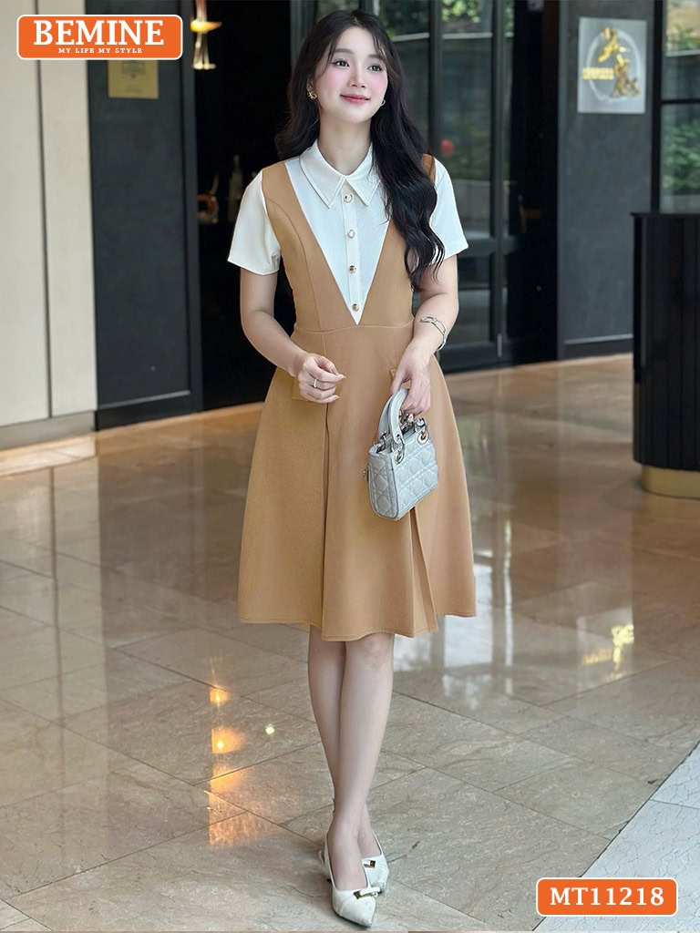 Đầm thiết kế BEMINE cổ đức giả yếm MT11218