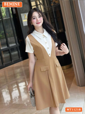Đầm thiết kế BEMINE cổ đức giả yếm MT11218