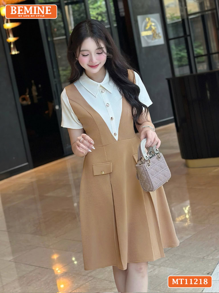 Đầm thiết kế BEMINE cổ đức giả yếm MT11218