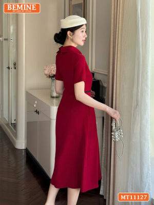 Đầm thiết kế BEMINE cổ đức khóa kéo trước MT11127