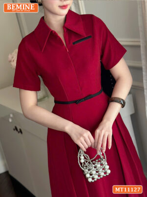 Đầm thiết kế BEMINE cổ đức khóa kéo trước MT11127