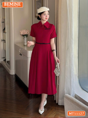Đầm thiết kế BEMINE cổ đức khóa kéo trước MT11127