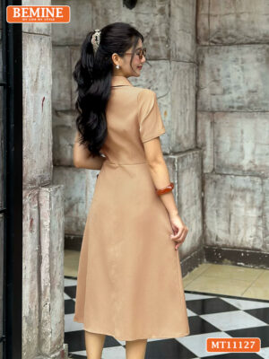 Đầm thiết kế BEMINE cổ đức khóa kéo trước MT11127