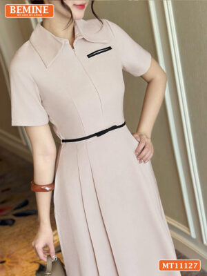 Đầm thiết kế BEMINE cổ đức khóa kéo trước MT11127