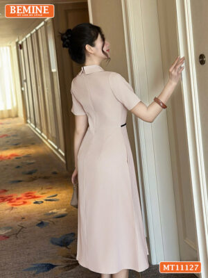 Đầm thiết kế BEMINE cổ đức khóa kéo trước MT11127