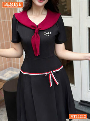 Đầm thiết kế BEMINE cổ phối cavat MT11212