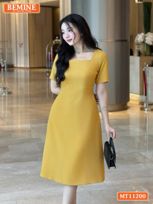 Đầm thiết kế BEMINE cổ vuông dáng chữ A MT11200
