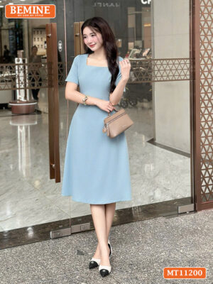 Đầm thiết kế BEMINE cổ vuông dáng chữ A MT11200