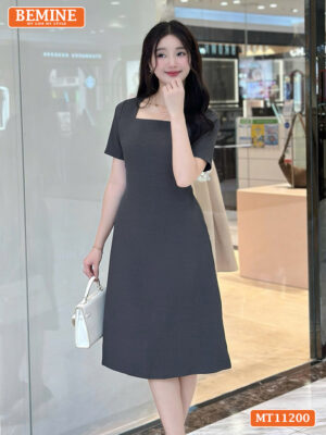 Đầm thiết kế BEMINE cổ vuông dáng chữ A MT11200