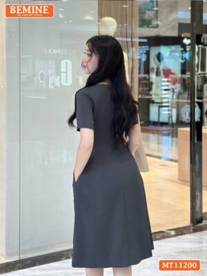 Đầm thiết kế BEMINE cổ vuông dáng chữ A MT11200