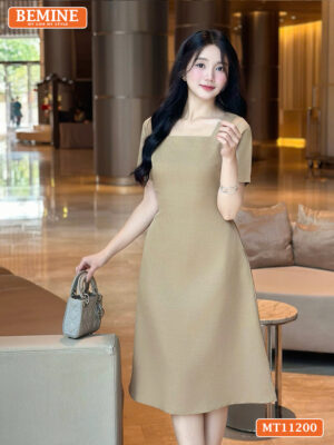 Đầm thiết kế BEMINE cổ vuông dáng chữ A MT11200