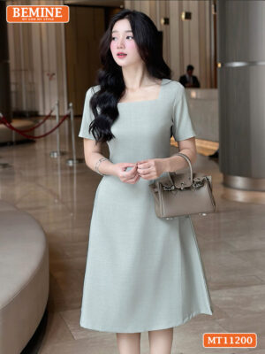 Đầm thiết kế BEMINE cổ vuông dáng chữ A MT11200