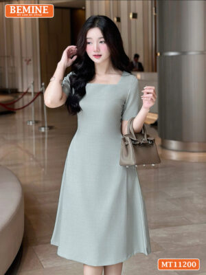 Đầm thiết kế BEMINE cổ vuông dáng chữ A MT11200