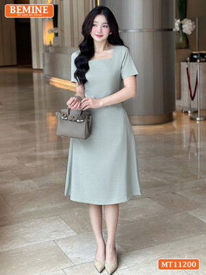 Đầm thiết kế BEMINE cổ vuông dáng chữ A MT11200