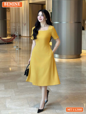 Đầm thiết kế BEMINE cổ vuông dáng chữ A MT11200