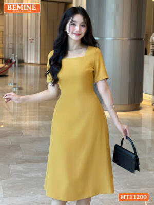 Đầm thiết kế BEMINE cổ vuông dáng chữ A MT11200