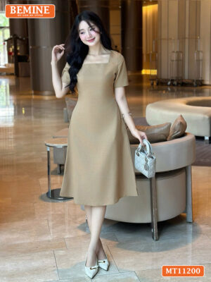 Đầm thiết kế BEMINE cổ vuông dáng chữ A MT11200