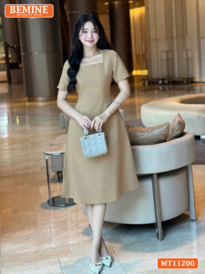 Đầm thiết kế BEMINE cổ vuông dáng chữ A MT11200
